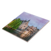 De oude stad Brugge en de toren van Belfry Tegeltje (Zijkant)