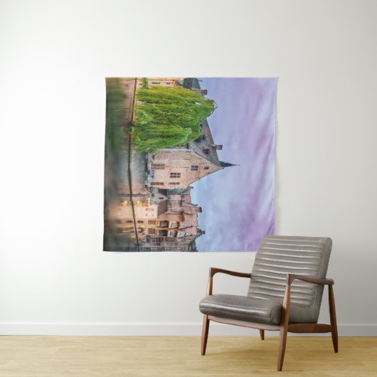 De oude stad Brugge en de toren van Belfry Wandkleed (In Situ (horizontaal))