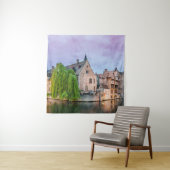 De oude stad Brugge en de toren van Belfry Wandkleed (In situ)