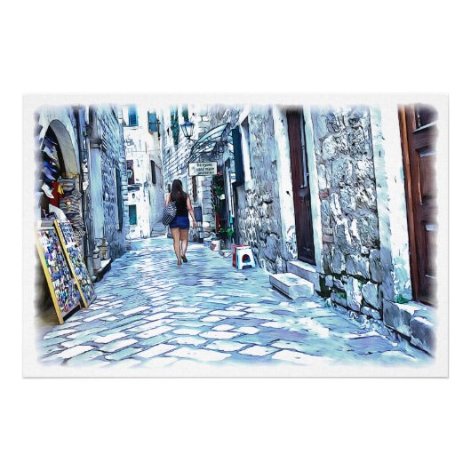 De oude stad, Kotor, Montenegro Foto Afdruk (Voorkant)