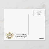 De oude stad Lucerne - Jesuit-kerk en waterfront Briefkaart (Achterkant)