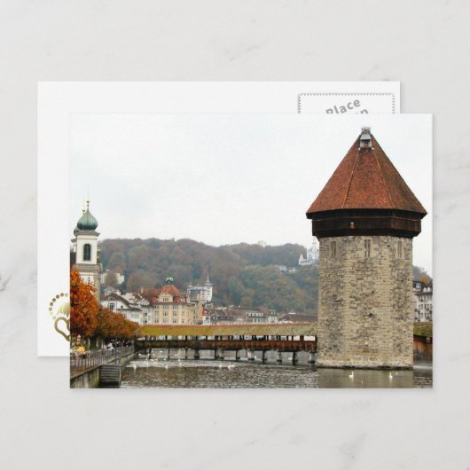 De oude stad Lucerne - Mill bridge Briefkaart (Voorkant / Achterkant)