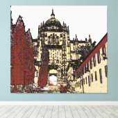 De Oude stad Salamanca Cathedraal Canvas Afdruk (Insitu (Houten vloer))