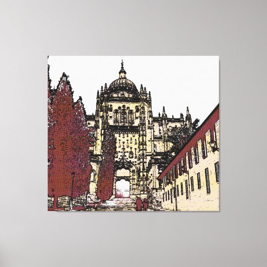 De Oude stad Salamanca Cathedraal Canvas Afdruk (Voorkant)