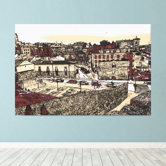 De oude stad Salamanca, Spanje Canvas Afdruk (Insitu (Houten vloer))