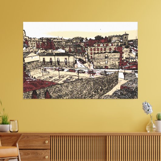 De oude stad Salamanca, Spanje Canvas Afdruk (Insitu (Woonkamer))