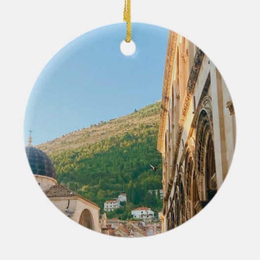 De oude stad van Dubrovnik Keramisch Ornament (Achterkant)