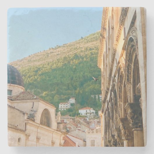 De oude stad van Dubrovnik Stenen Onderzetter (Voorkant)