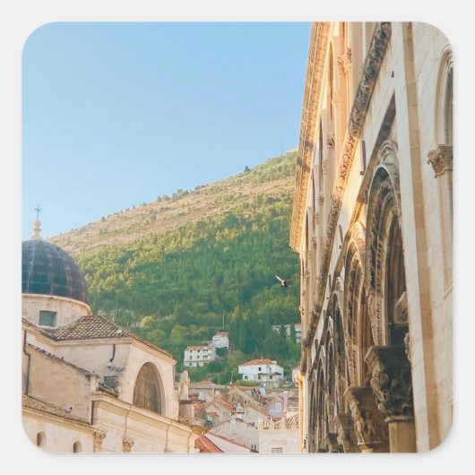 De oude stad van Dubrovnik Vierkante Sticker (Voorkant)