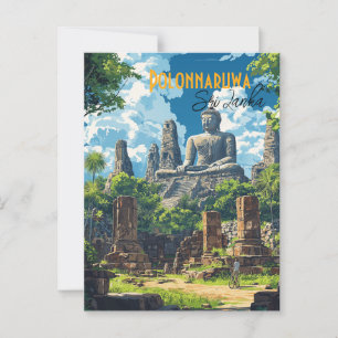 De oude stad van Polonnaruwa Sri Lanka Briefkaart