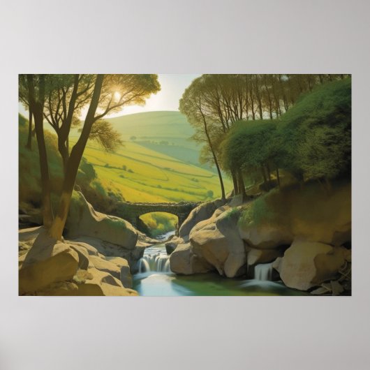 De oude steenbrug poster (Voorkant)