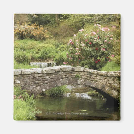 De oude Stone Brug over een stroom in het Park van Magneet (Voorkant)