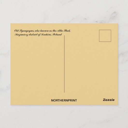 De oude synagoge Kazimierz district Krakau Polen Briefkaart (Achterkant)