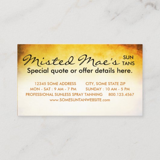 de oude tanning salon - trouykaart klantenkaartje (Achterkant)