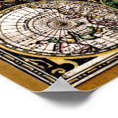 De oude Teruggezette Wereldkaart#3 Poster (Hoek)