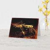 De oude tractorsepia kaart van Vaderdag (Gele Bloem)