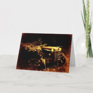 De oude tractorsepia kaart van Vaderdag