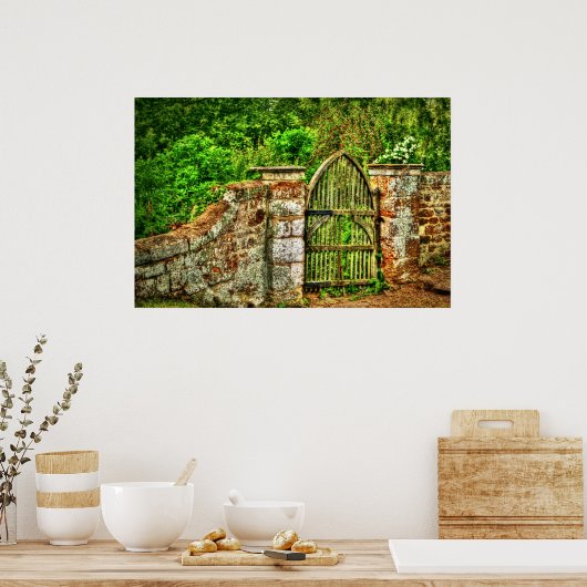 De oude tuinpoort (HDR) Poster (Keuken)