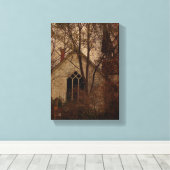 De oude verlaten kerk canvas afdruk (Insitu (Houten vloer))