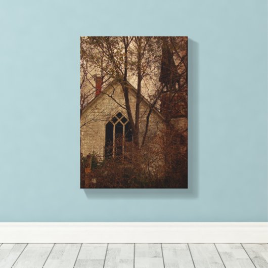 De oude verlaten kerk canvas afdruk (Insitu (Houten vloer))