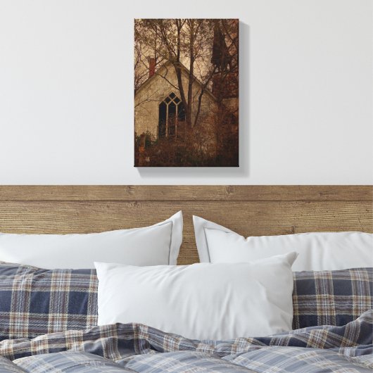 De oude verlaten kerk canvas afdruk (Insitu (Slaapkamer))