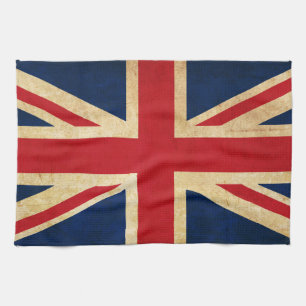 De oude Vintage Vlag Union Jack van Grunge het Theedoek