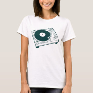 De oude Vinyl) Platenspeler van de School van de T-shirt