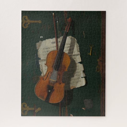 De oude Violin Harnett Fine Art Legpuzzel (Verticaal)