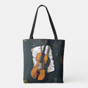 De oude viool, fine art-schilderij tote bag