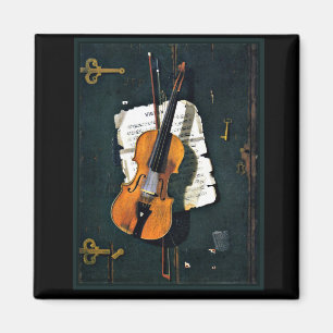 De oude viool, kunstschilderij magneet