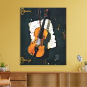 De oude viool, schilderij van fijne kunst canvas afdruk (Insitu (Woonkamer))