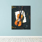 De oude viool, schilderij van fijne kunst canvas afdruk (Insitu (Houten vloer))