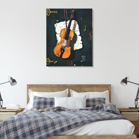 De oude viool, schilderij van fijne kunst canvas afdruk (Insitu (Slaapkamer))