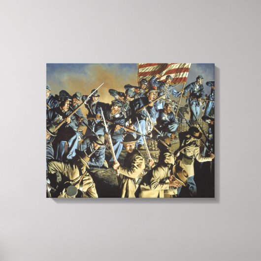 De oude vlag heeft de grondafdruk nooit geraakt canvas afdruk (Voorkant)