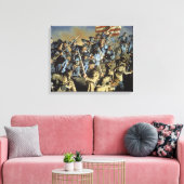 De oude vlag heeft de grondafdruk nooit geraakt canvas afdruk (Insitu (Woonkamer))