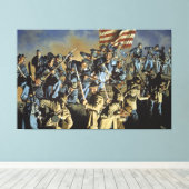 De oude vlag heeft de grondafdruk nooit geraakt canvas afdruk (Insitu (Houten vloer))