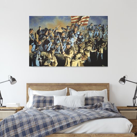 De oude vlag heeft de grondafdruk nooit geraakt canvas afdruk (Insitu (Slaapkamer))