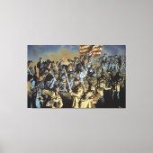 De oude vlag heeft de grondafdruk nooit geraakt canvas afdruk (Voorkant)