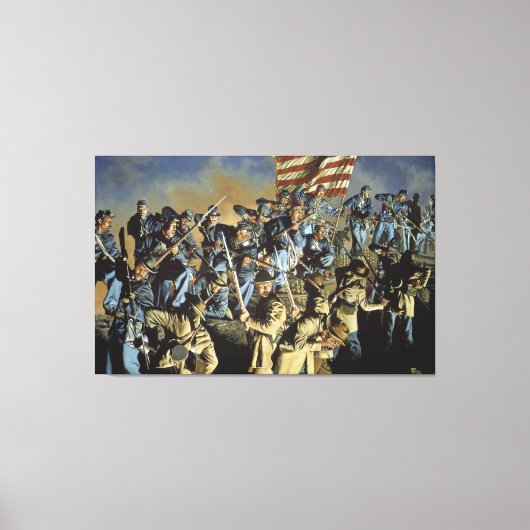 De oude vlag heeft de grondafdruk nooit geraakt canvas afdruk (Voorkant)