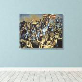De oude vlag heeft de grondafdruk nooit geraakt canvas afdruk (Insitu (Houten vloer))