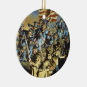 De oude vlag heeft nooit de grond aangetast keramisch ornament (Rechts)