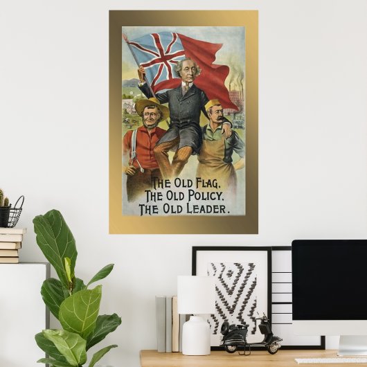 " de oude vlag - het oude beleid - de oude leider  poster (Thuiskantoor)