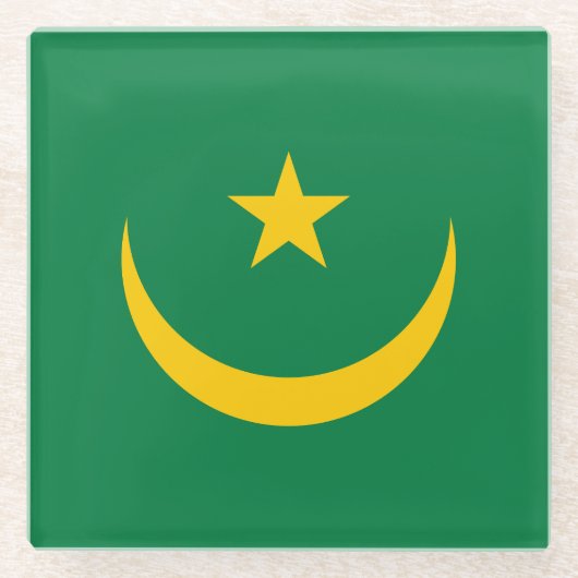 De oude vlag van Mauritanië Glazen Onderzetter (Voorkant)