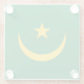 De oude vlag van Mauritanië Glazen Onderzetter (Achterkant)