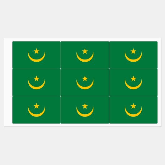 De oude vlag van Mauritanië Labels (Vel)