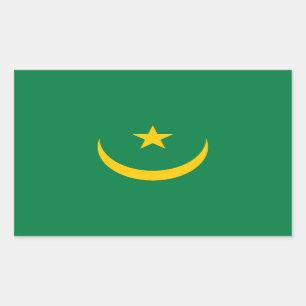 De oude vlag van Mauritanië Rechthoekige Sticker