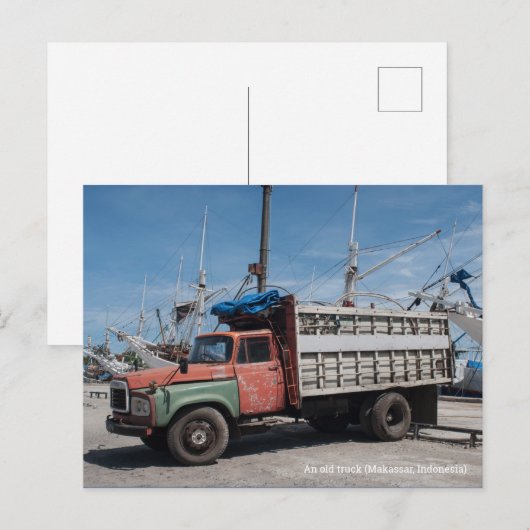 De oude vrachtwagen briefkaart (Voorkant / Achterkant)
