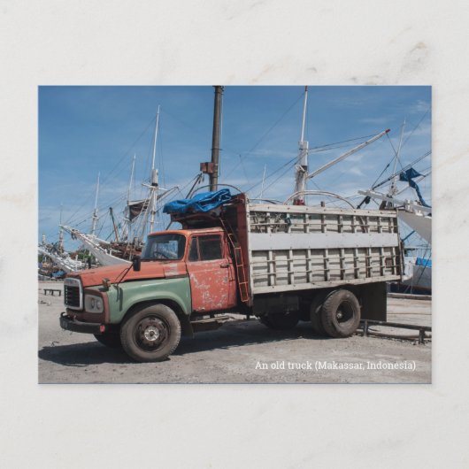 De oude vrachtwagen briefkaart (Voorkant)