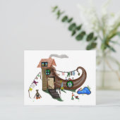 De oude vrouw in de schoenen briefkaart (Staand voorkant)