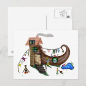 De oude vrouw in de schoenen briefkaart (Voorkant / Achterkant)